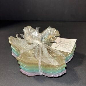 Akcam Iridescent flower Glass Dishes - Pastel Stack